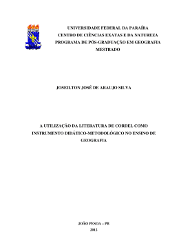 A utilização da literatura de cordel como instrumento didático
