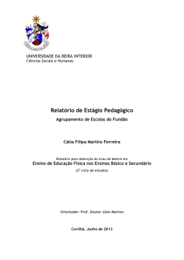 Ferreira, C. (2013) Relatório de estágio pedagógico