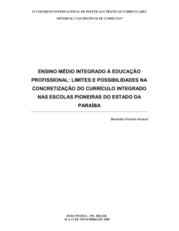 ensino m&eacute;dio integrado &agrave; educa&ccedil;&atilde;o profissional: limites e