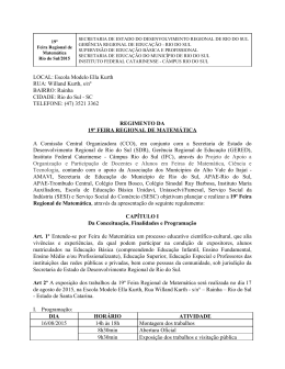 Regimento - 19ª Feira regional de matemática (Versão final)