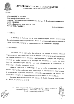 Parecer 15/2015 - Câmara Municipal de Assis