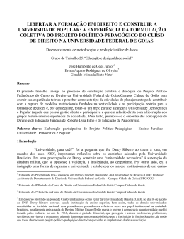 libertar a forma&ccedil;&atilde;o em direito e construir a universidade popular