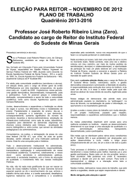 Elei&ccedil;&atilde;o para reitor &ndash; novembro de 2012 - IF Sudeste MG
