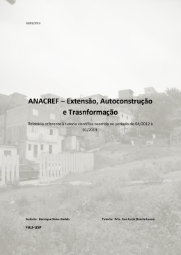 ANACREF – Extensão, Autoconstrução e