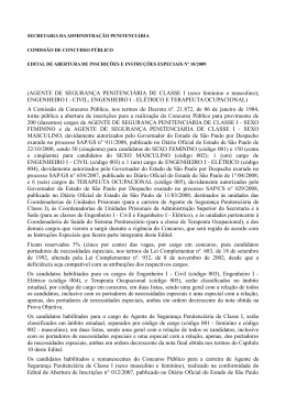 (AGENTE DE SEGURAN&Ccedil;A PENITENCI&Aacute;RIA DE CLASSE I (sexo