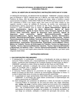 funda&ccedil;&atilde;o estadual do bem-estar do menor &ndash; febem