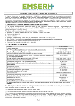 EDITAL DE PROCESSO SELETIVO n&ordm;. 001 de 08/10
