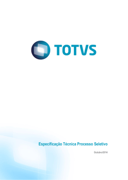 Especifica&ccedil;&atilde;o T&eacute;cnica - Processo Seletivo - TDN