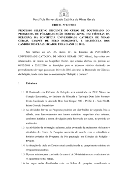 Edital Processo Seletivo Doutorado 1º/2016