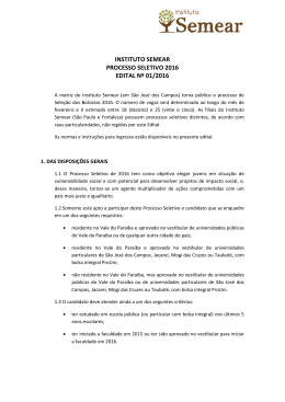 Edital Processo Seletivo 2016