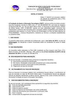 Edital 05-2015- Processo seletivo de professores