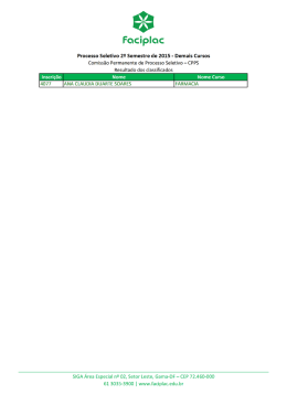 processo seletivo demais cursos - farmacia