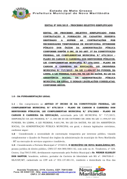 edital nº 009-2015 – processo seletivo público e