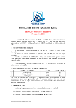 Edital do Processo Seletivo 2015