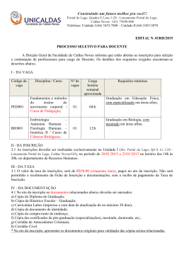 Processo Seletivo Docente 01RH/2015