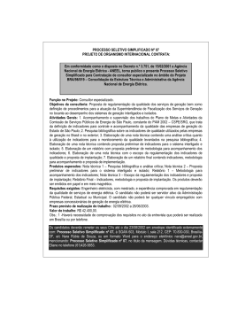 PROCESSO SELETIVO SIMPLIFICADO N&ordm; 07 PROJETO DE