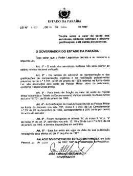 Disp&otilde;e sobre o Valor do Soldo dos policiais militares