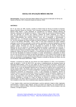 escola de aplica&ccedil;&atilde;o m&eacute;dico-militar - Dicion&aacute;rio Historico