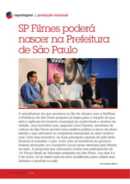 SP Filmes poderá nascer na Prefeitura de São Paulo