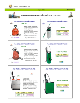 pulverizadores press&atilde;o pr&eacute;via e contida