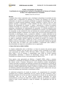 1 O Olhar Antropol&oacute;gico do Marketing: Contribui&ccedil;&otilde;es da