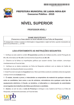 18 - PROFESSOR NIVEL I - LAGOA NOVA - CPCON