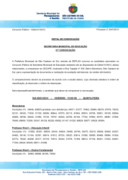 1&ordf; Convoca&ccedil;&atilde;o - Prefeitura de S&atilde;o Caetano do Sul