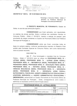 homologação do concurso público