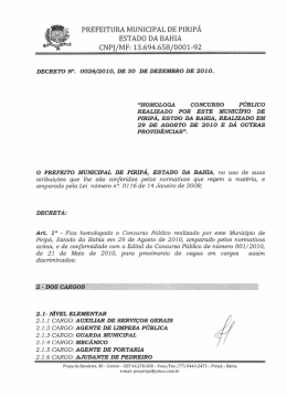decreto de homologação