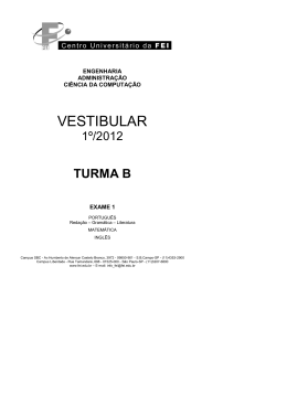 exame 1 turma b - Centro Universit&aacute;rio FEI