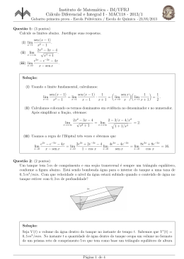 Prova e gabarito - Instituto de Matem&aacute;tica