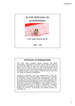 As tr&ecirc;s defini&ccedil;&otilde;es de probabilidade