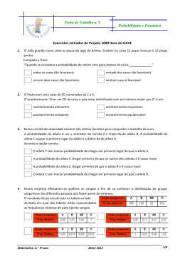 Ficha de Trabalho n.&ordm; 1