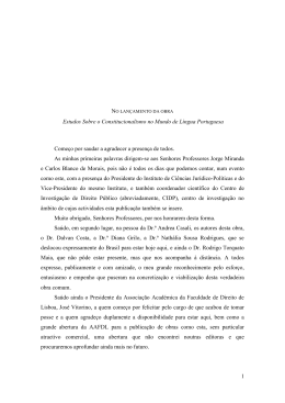 Estudos Sobre o Constitucionalismo no Mundo de Língua Portuguesa