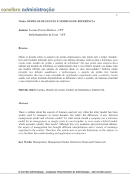 modelos de gest&atilde;o e modelos de refer&ecirc;ncia