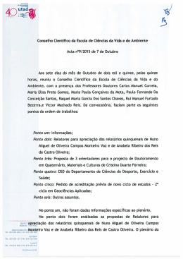Conselho Cientifico da Escola de Ci&ecirc;ncias da Vida e do Ambiente