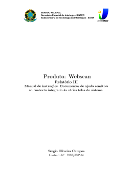 Produto: Webscan- Relatório III