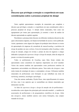 3. Discurso que privilegia a emo&ccedil;&atilde;o e a experi&ecirc;ncia em suas