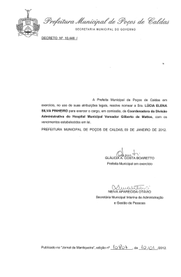 DECRETO N° 10.446 / A Prefeita Municipal de Poços de Caldas em