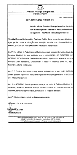 Prefeitura Municipal de Itapemirim GABINETE DA PREFEITA