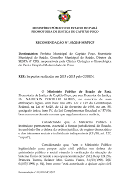 RECOMENDA&Ccedil;&Atilde;O N&ordm;. 03/2015-MP/PJCP Destinat&aacute;rios