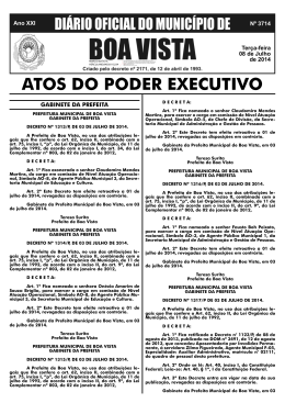 di&aacute;rio oficial do munic&iacute;pio de boa vista