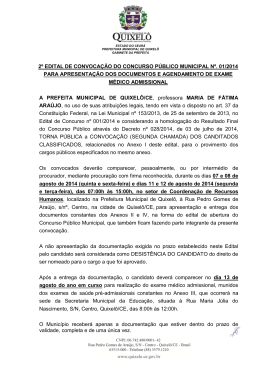 2º edital de convocação do concurso público municipal