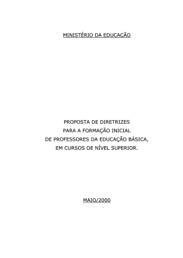 ministério da educação proposta de diretrizes para a formação