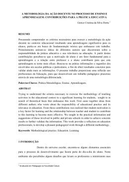 a metodologia da a&ccedil;&atilde;o docente no processo de