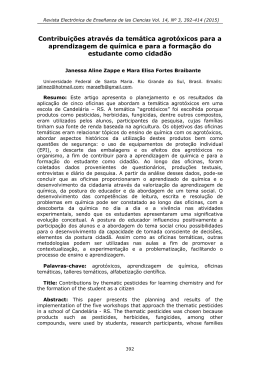 Contribuições através da temática agrotóxicos para a aprendizagem