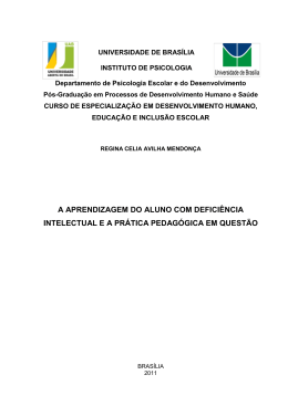 A APRENDIZAGEM DO ALUNO COM DEFICI&Ecirc;NCIA