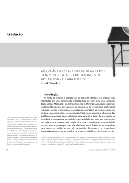 VALIDAÇÃO DA APRENDIZAGEM PRÉVIA COMO - PROEC