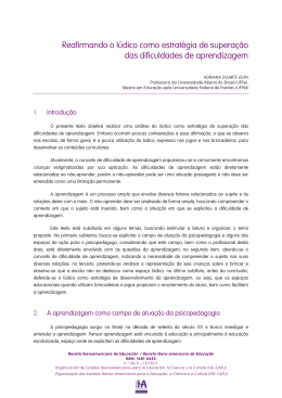 Reafirmando o lúdico como estratégia de superação