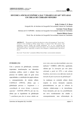 din&acirc;mica s&oacute;cio-econ&ocirc;mica das "cidades locais"
